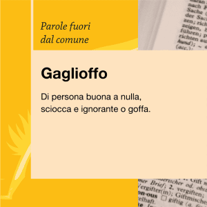 Writers and Readers Parole fuori dal comune Gaglioffo